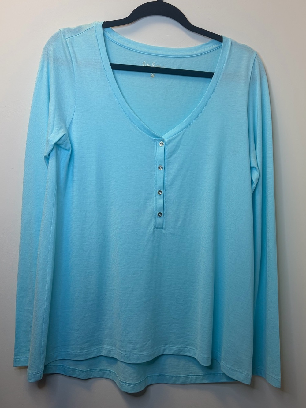 Lilly Pulitzer Light Blue Long Sleeve Henley